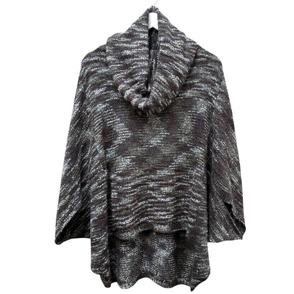 CHLOE K. Poncho Sweater Size XL Gray Knit Cowl Neck Womens Top - Picture 1 of 7
